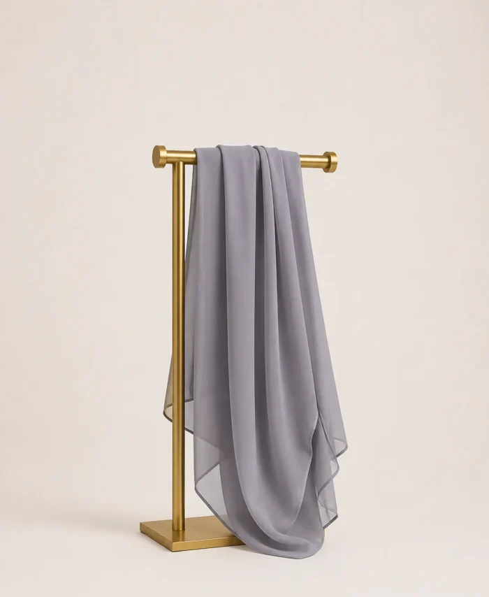 Grey Plain Georgette Stole