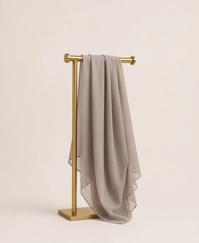 Oyster Grey Plain Georgette Stole