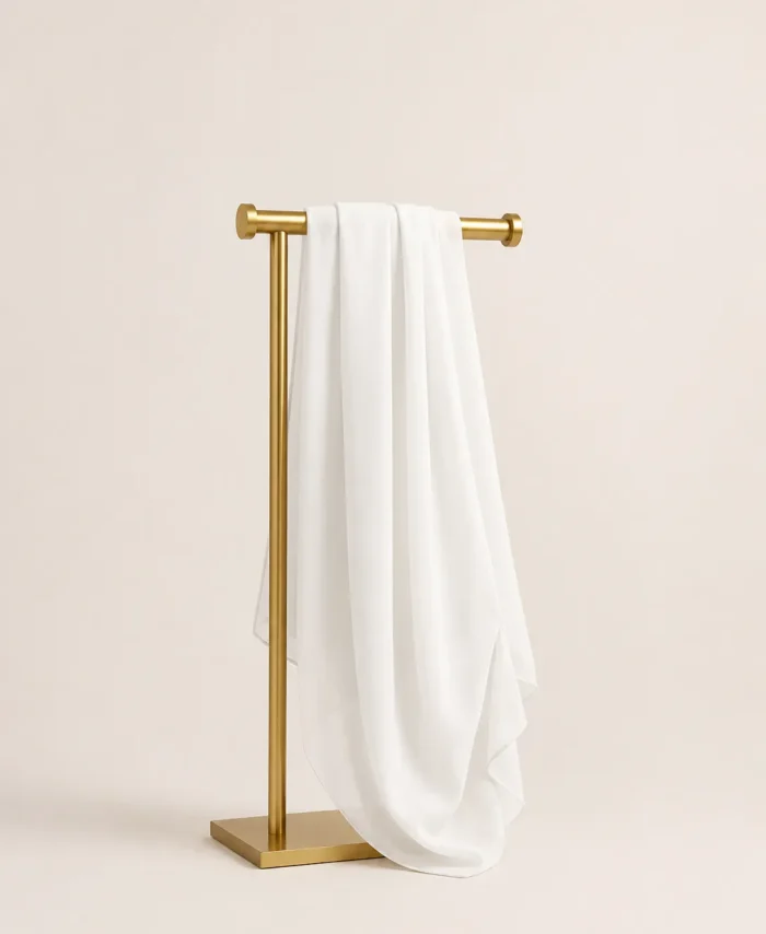 White Plain Georgette Stole